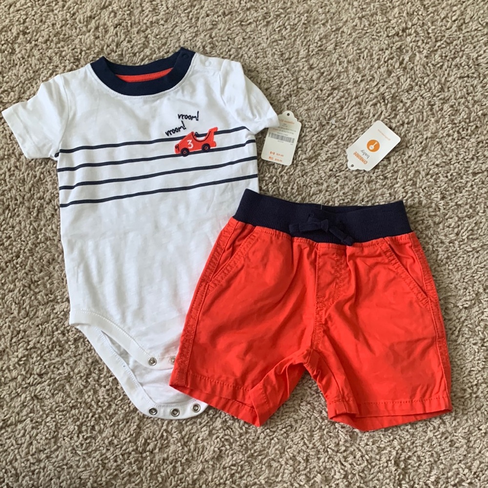 NWT Gymboree Car Set Orange/Blue 9-12 Months